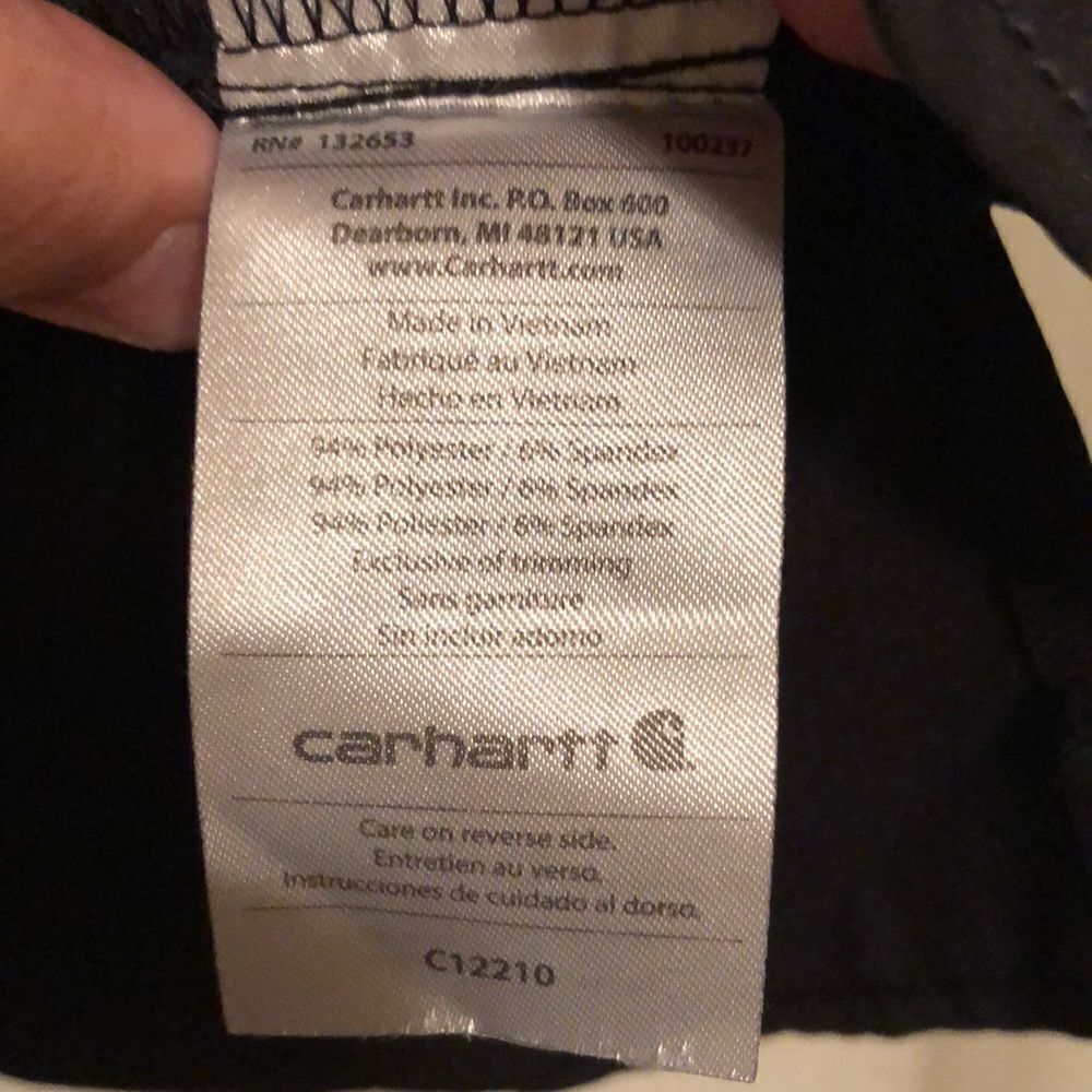 carhartt M Force Stretch Black Blue Scrub Top - Picture 10 of 15